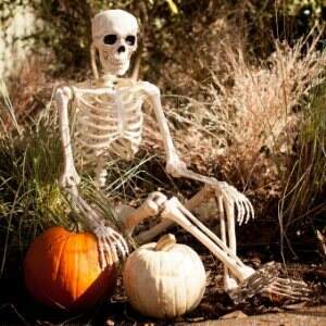 posing skeleton halloween decoration