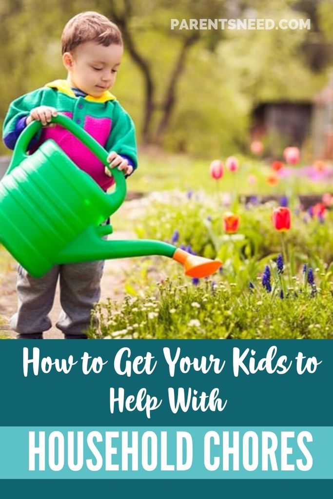 A child helping out with gardening chores