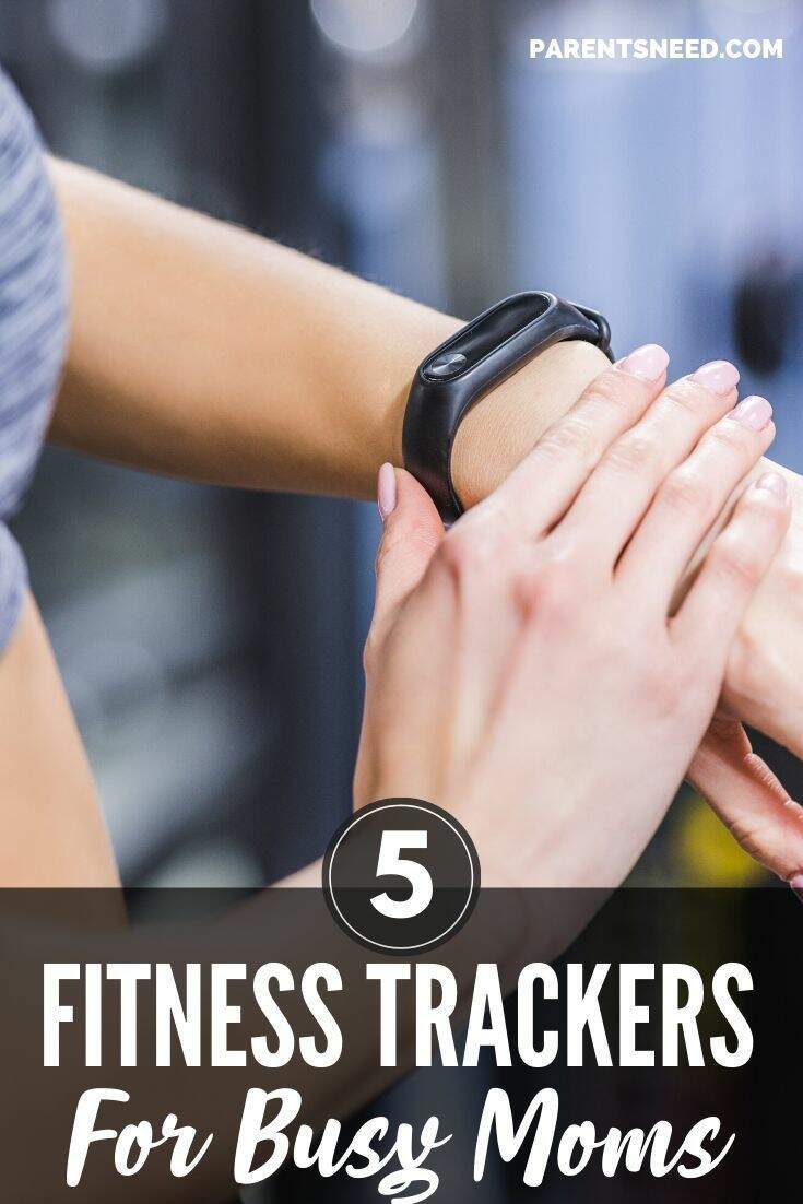A mom checking her fitness goals for the day