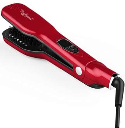 Raphycool Steam Hair Straightening Double Plate Brush Clip Fast Detangling Comb