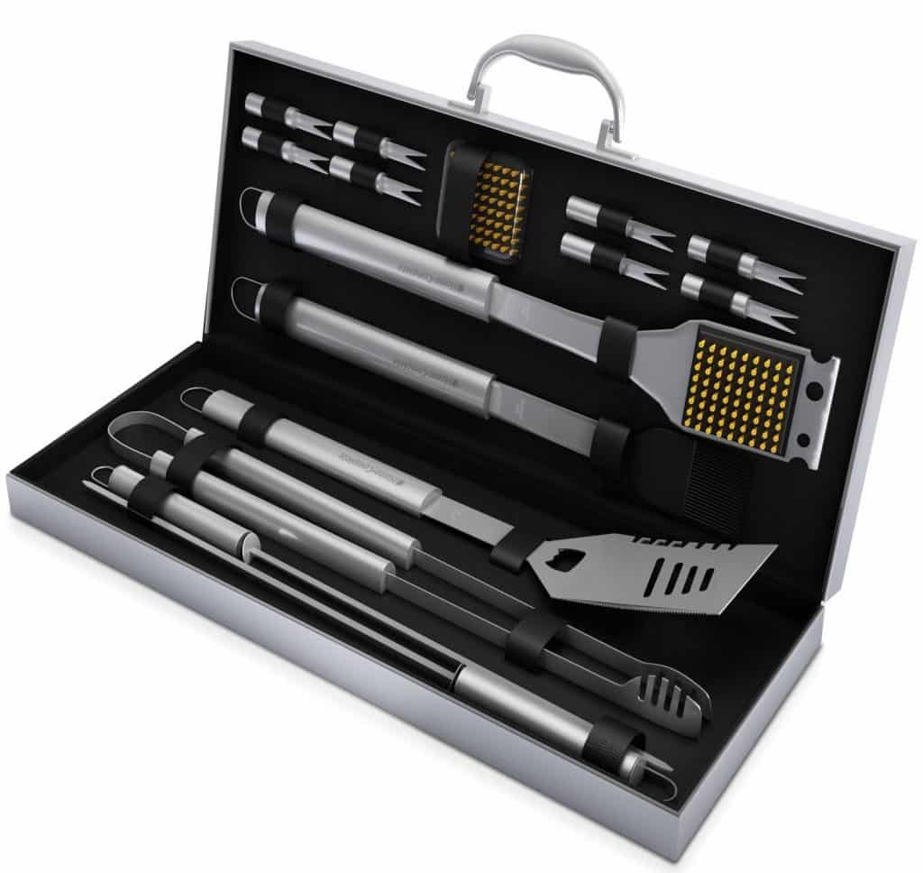 Home-Complete BBQ Grill Tools with 16 Barbecue Accessories