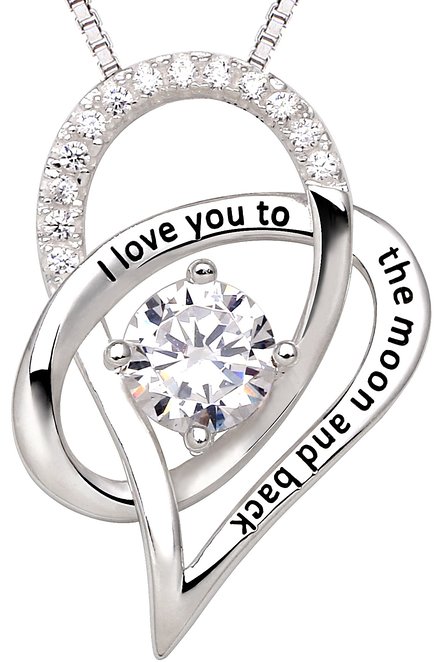 ALOV Jewelry Sterling Silver Love Heart Pendant Necklace