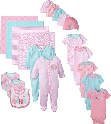Gerber Baby Girls' 19-Piece Newborn Essentials Gift Set