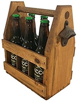 H&R Handcrafted Wooden Beer Carrier 