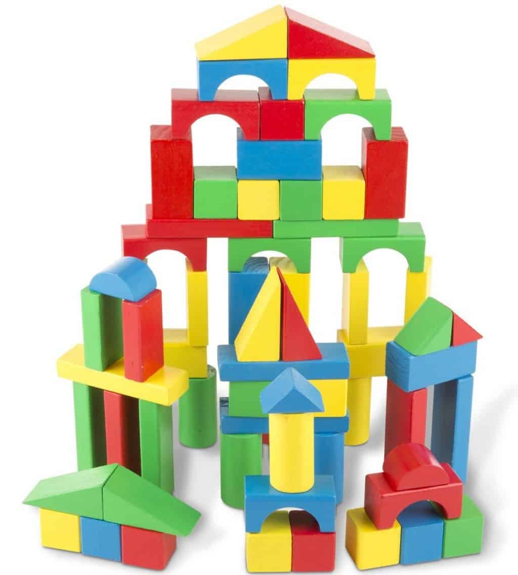Melissa & Doug Wooden Building Blocks Set