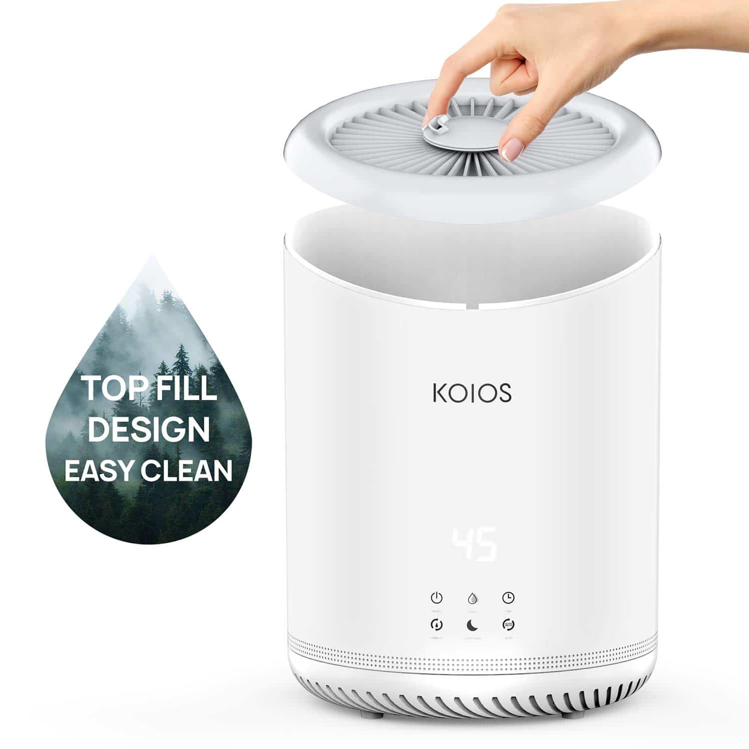 top fill design air humidifier by KOIOS