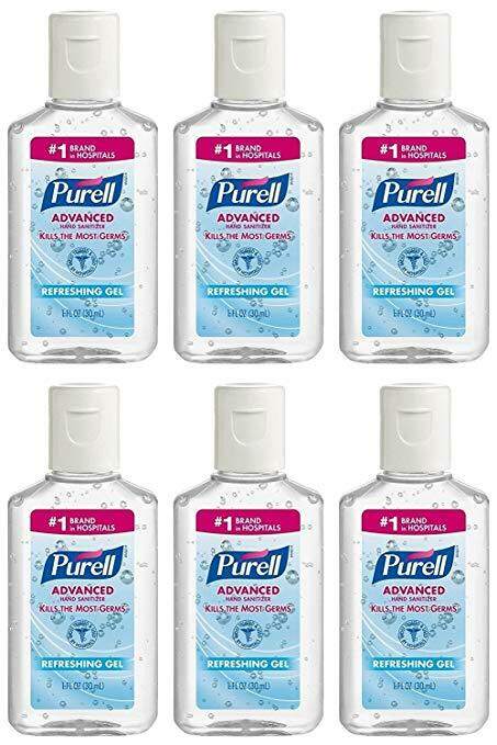 6 bottles of pocket sized purely hand sanitizers